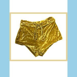 Yellow Velour Shorts